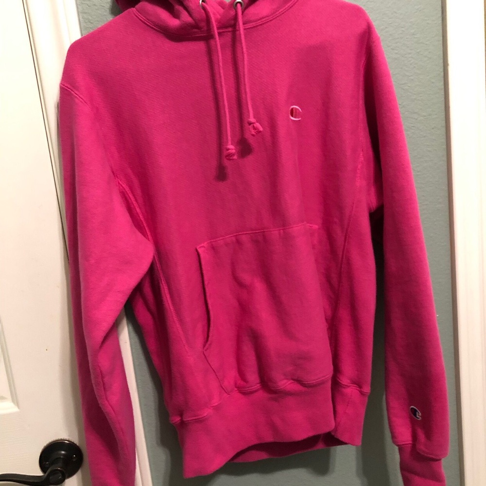 pink pigment dye champion hoodie